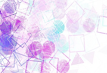 Light Multicolor vector layout with circles, lines, rectangles.