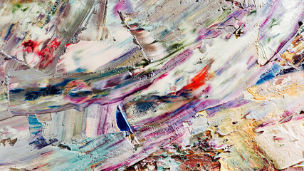 Colorful abstract background wallpaper. Modern motif visual art.  Mixtures of oil paint. Trendy...