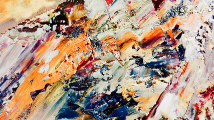 Colorful abstract background wallpaper. Modern motif visual art.  Mixtures of oil paint. Trendy...
