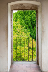 French window overlooking the garden