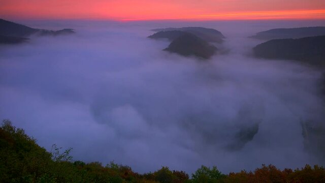 Cloef Viewpoint in Orscholz and Saar River Bend, Mettlach, Saarland, Germany