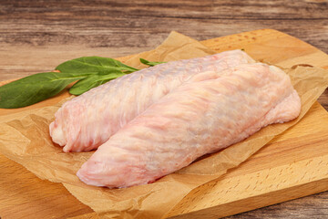Raw turkey wings for cooking