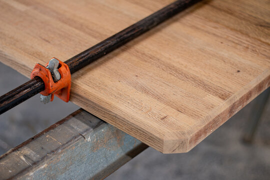 old butcher block restoration glue and clamps