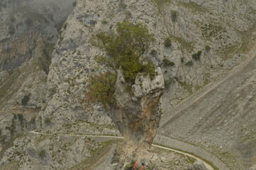 The dramatic landscape of the Picos de Europa mountains in Cantabria and Castile and León in Spain