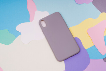 The gray silicone case for the smartphone.