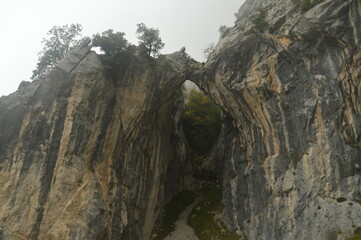 The dramatic landscape of the Picos de Europa mountains in Cantabria and Castile and León in Spain