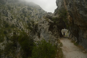 The dramatic landscape of the Picos de Europa mountains in Cantabria and Castile and León in Spain