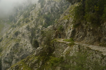The dramatic landscape of the Picos de Europa mountains in Cantabria and Castile and Le&oacute;n in Spain