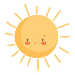 sun hot summer season cartoon isolated icon design