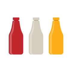 Sauce bottles icon on white background. Vector illustration