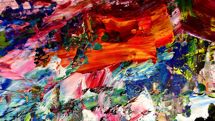 Colorful abstract background wallpaper. Modern motif visual art.  Mixtures of oil paint. Trendy...