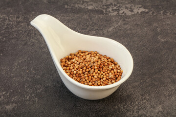 Coriander seeds in the bowl