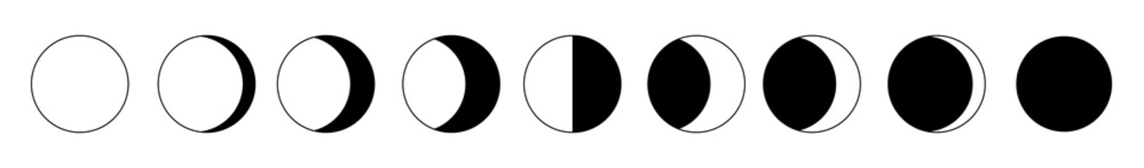 Vector illustration of minimalist moon phases