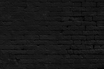 The background of the old black brick wall for design interior and  various scenes or as a background for video interviews.