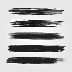 Big collection of black paint, ink brush strokes, brushes, lines, grungy. Dirty artistic design elements, boxes, frames. Vector illustration. Isolated on white background. Freehand drawing.