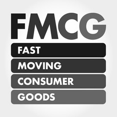 FMCG - Fast Moving Consumer Goods acronym, business concept background
