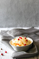 Sauerkraut is fermented cabbage with red cranberry. In Fermentation process, beneficial probiotics, live bacteria, give most of its health benefits, including vitamins C and K, potassium, calcium