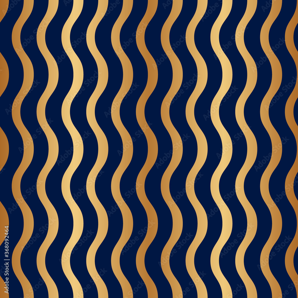 Poster elegant gold background with zigzag wave lines. seamless pattern. repeating delicate jagged striped 