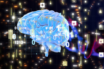 future AI smart brain artificial system network digital