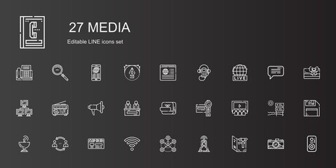 media icons set