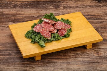 Iberian pork Fuet sausage slices