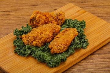 Hot fried crispy chicken wings