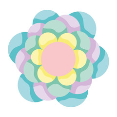 colored flower nature decoration cartoon isolated icon design