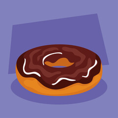 delicious fresh sweet donut, pastry bakery concept vector illustration design