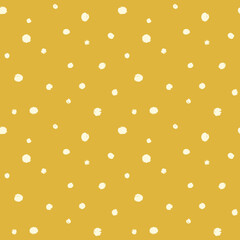 cute hand drawn doodle abstract pollen dots seamless pattern in dandelion yellow and off white