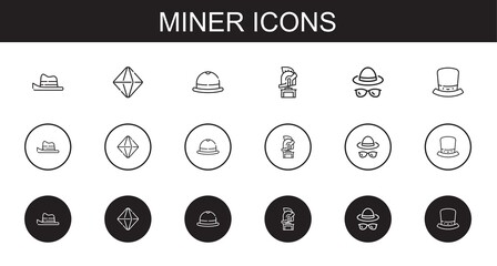 miner icons set