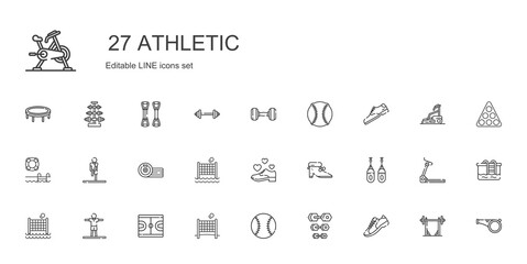 athletic icons set
