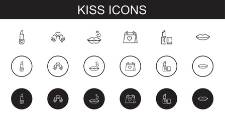 kiss icons set