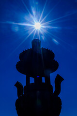Silhouette of a temple