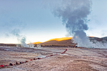 Chile, El Tatio - geyser field located in the Andes Mountains.