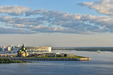 Fototapeta premium Panorama of the Nizhny Novgorod waterfront