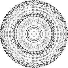 Mandala for greeting card, case print, etc. Abstract patterns. Diwali pattern black and white. Vector illustration