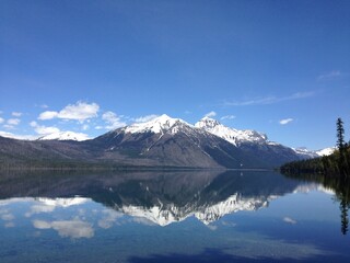mountain lake reflection
