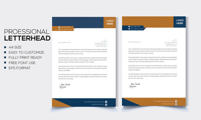 Minimal Business Letterhead Design Template With Multicolor