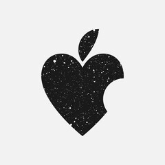 Textured icon of bitten Apple similar to Heart - 368099229
