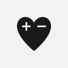Obraz premium Icon of Heart with marking of Plus and Minus