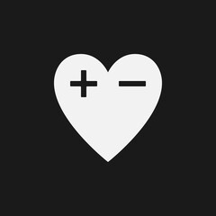 Obraz premium Icon of Heart with marking of Plus and Minus