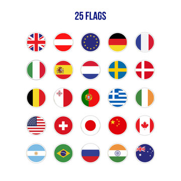 World Most Popular Rounded Flags