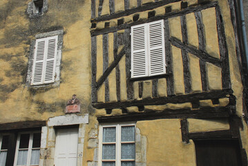 Fototapeta na wymiar France- Medieval Architectural Detail in Noyers-Sur-Serein