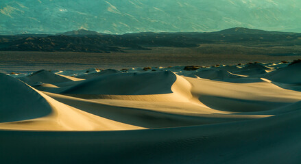 An early morning view of Mesquite Flat sand dunes near Stovepipe Wells in Death Valley National...