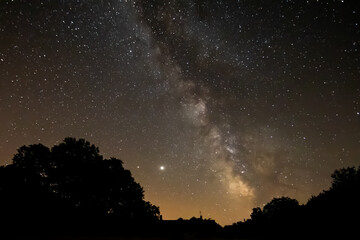 Obraz na płótnie Canvas Milky Way over the French countryside