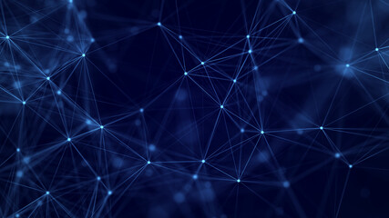 Fototapeta premium Network connection structure. Data transfer. Abstract background with interweaving of dots and lines. 3D rendering.