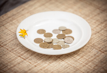 coins in a bowl