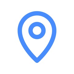 Map pin icon in flat design style. Location marker sign.