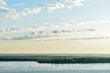 gentle dawn on the Volga River