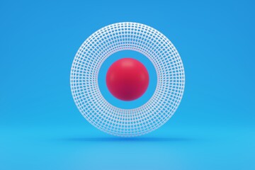 Abstract 3d render of spheres, composition with geometric shapes, modern background design - 368105811